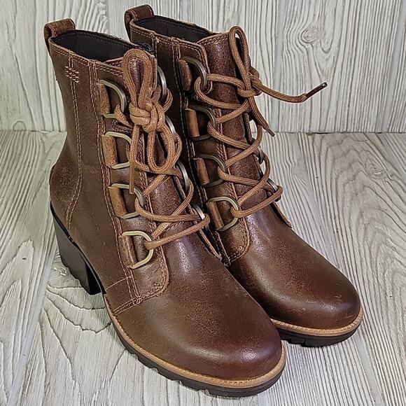 Sorel Cate Lace Up Leather Ankle Boots Womens Size 5 New In Box - Picture 11 of 14
